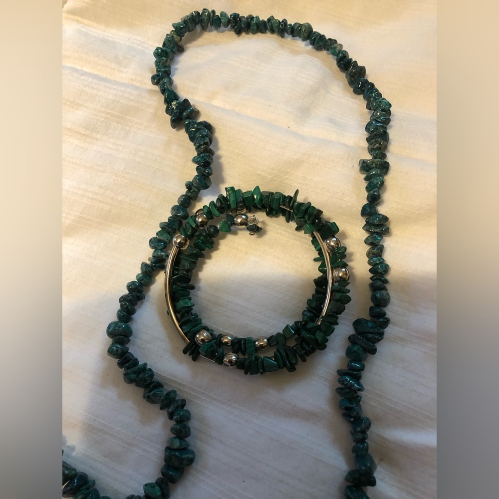 Turquoise 32” necklace and matching bracelet